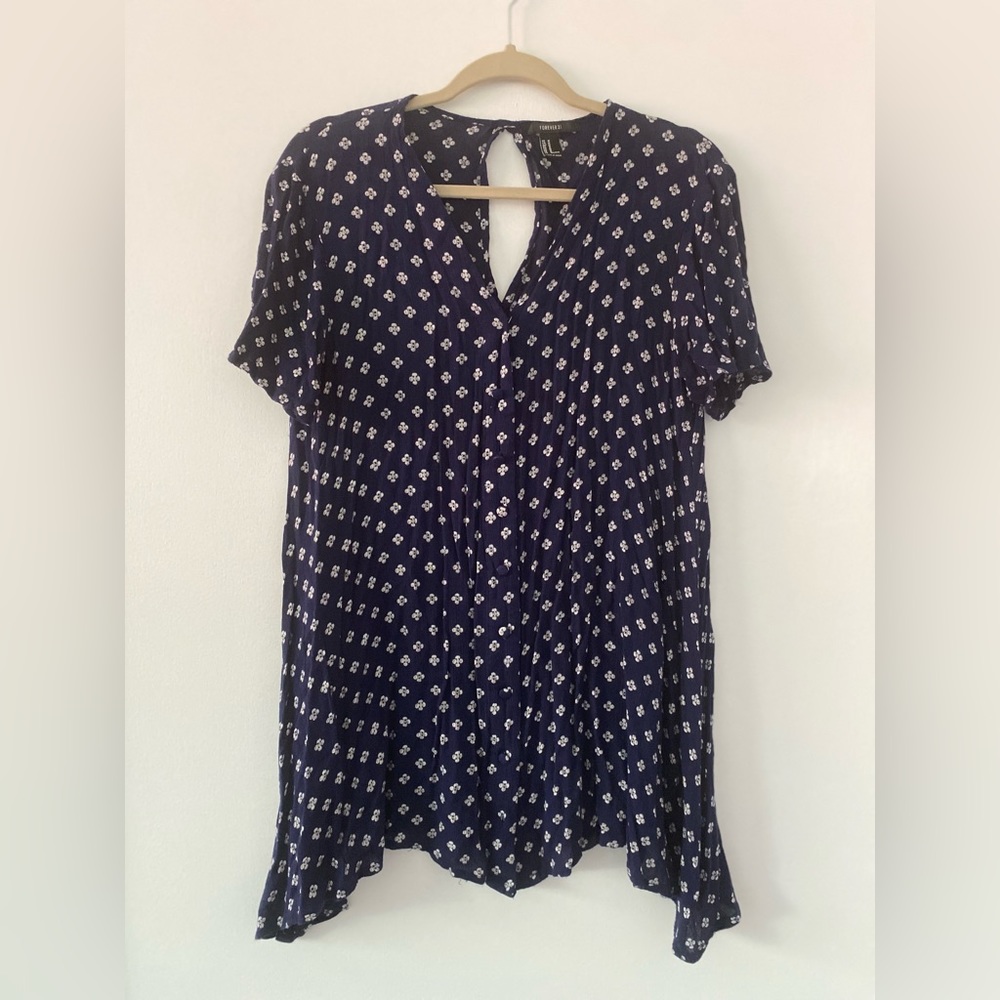 Navy floral dress